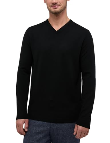 ETERNA Herren unifarbener Herren-Strickpullover schwarz XL_H von ETERNA