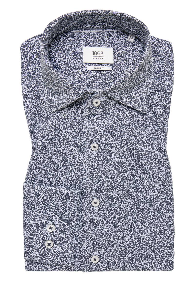 ETERNA - Japanese Knitted Jersey-Jacquard Langarm dunkelblau von ETERNA