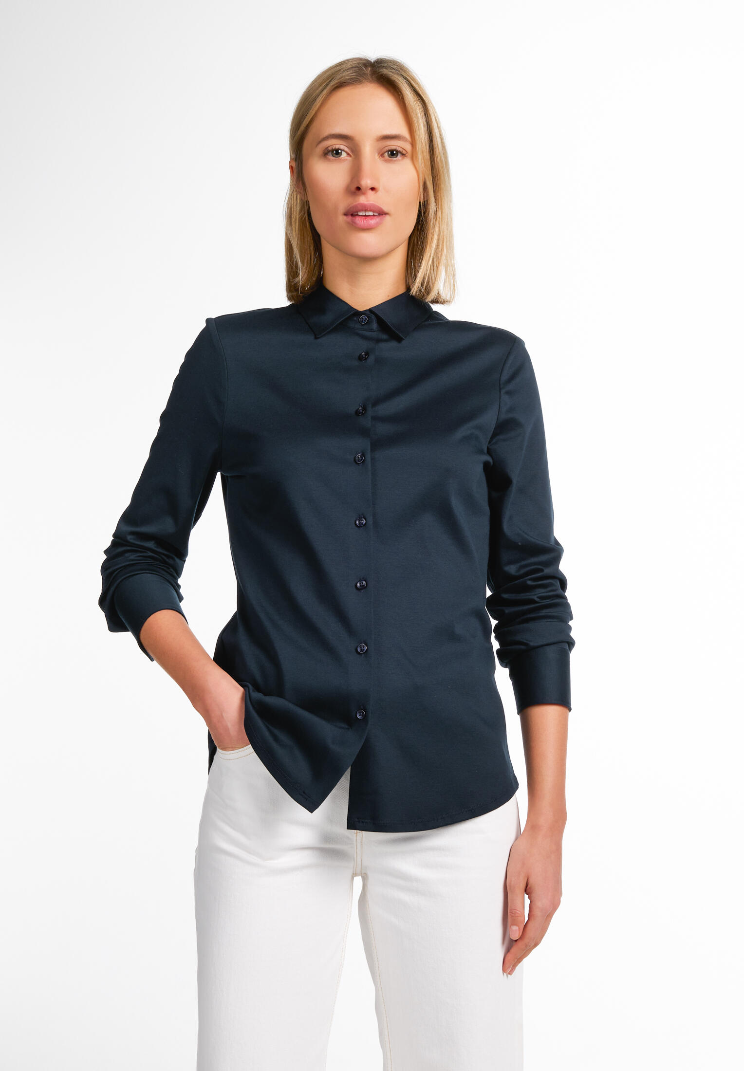 ETERNA - Jersey Shirt Bluse Jersey Langarm navy von ETERNA
