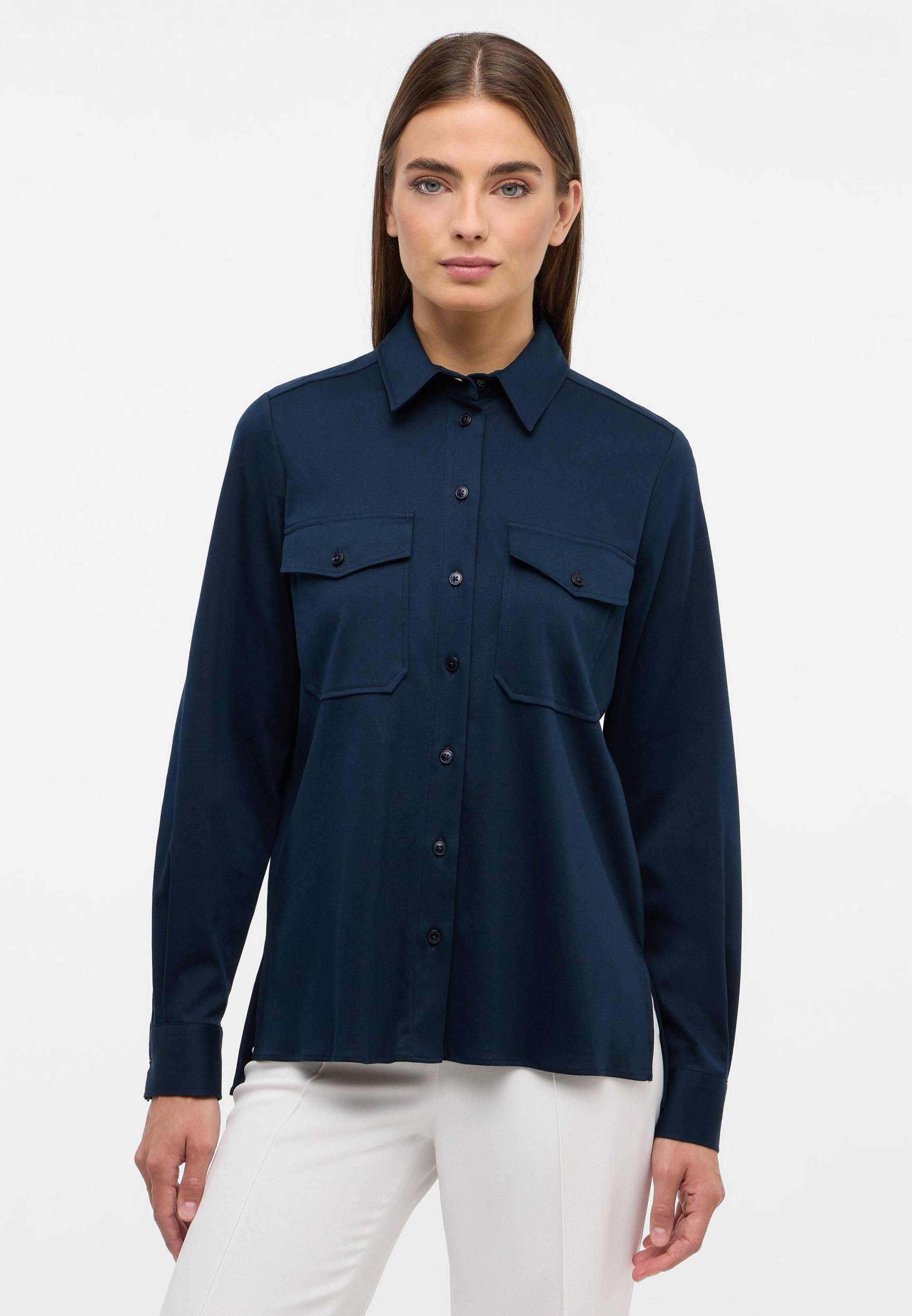 ETERNA - Jersey Shirt Bluse Jersey Langarm navy von ETERNA