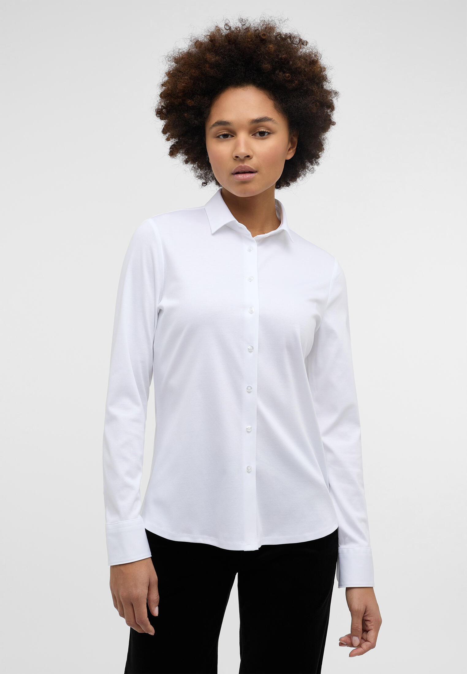 ETERNA - Jersey Shirt Bluse Jersey Langarm weiß von ETERNA