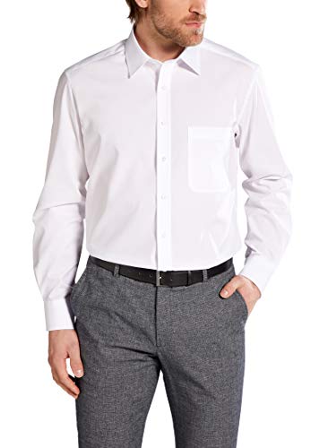 ETERNA Langarm Hemd COMFORT FIT Popeline unifarben- Gr. 52, Weiß von ETERNA