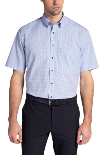ETERNA Langarm Hemd Comfort Fit Vichy Popeline Kariert Größe 42, Farbe hellblau von ETERNA