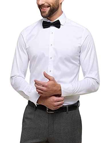 ETERNA Slim Fit 1863 Hemd Langarm Haifischkragen Twill weiß Größe 39 von ETERNA