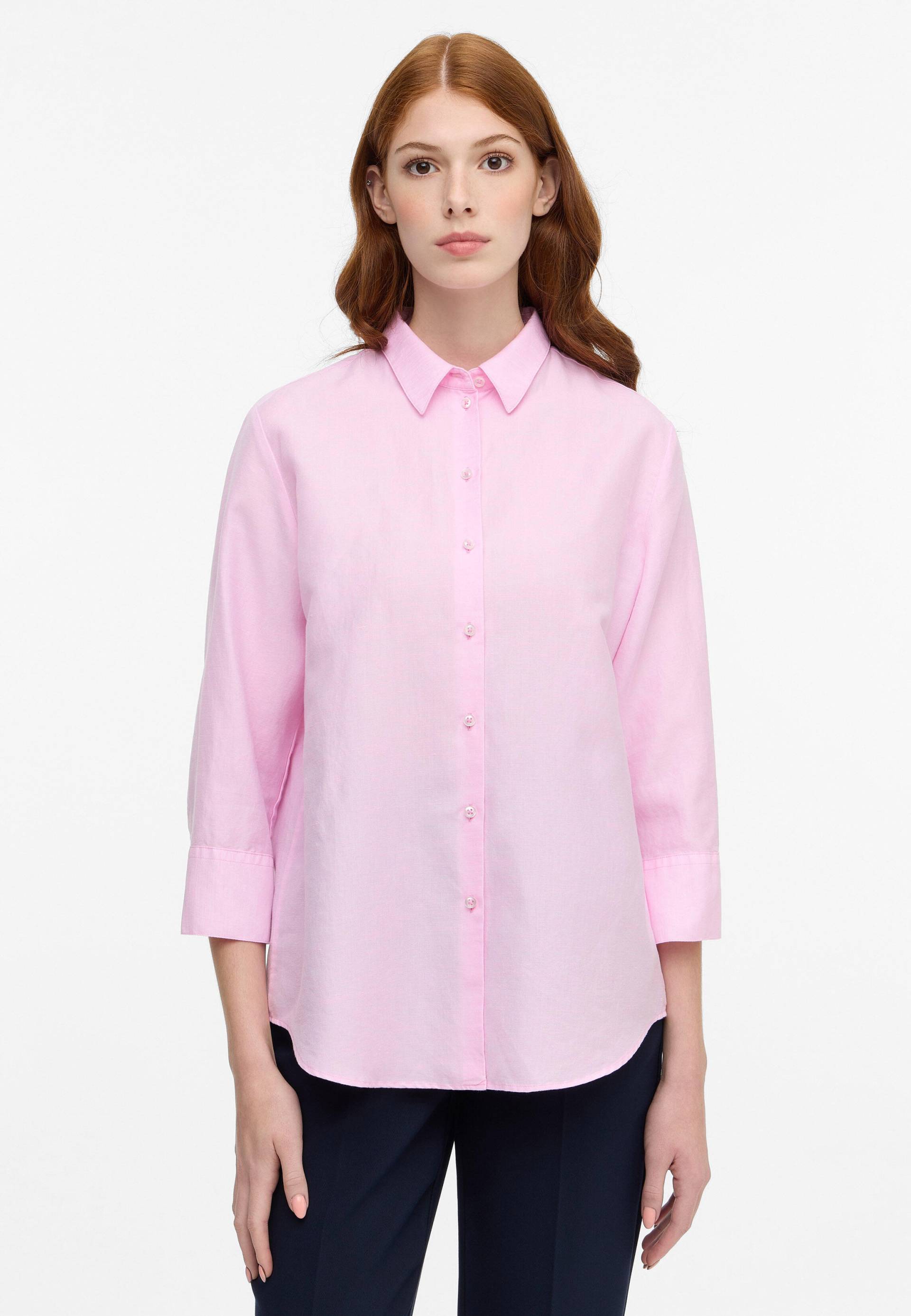 ETERNA - Linen Shirt Bluse Leinen 3/4-Arm soft pink von ETERNA