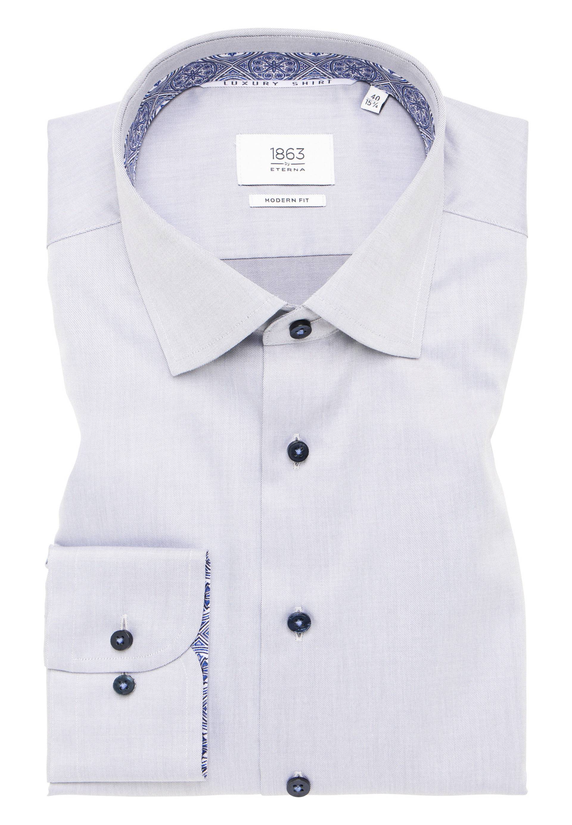 ETERNA - Luxury Shirt Twill Langarm graphit von ETERNA