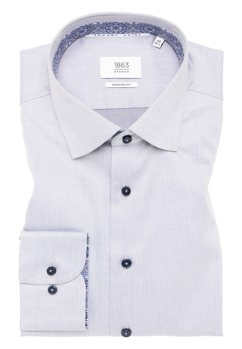 ETERNA - Luxury Shirt Twill Langarm graphit von ETERNA