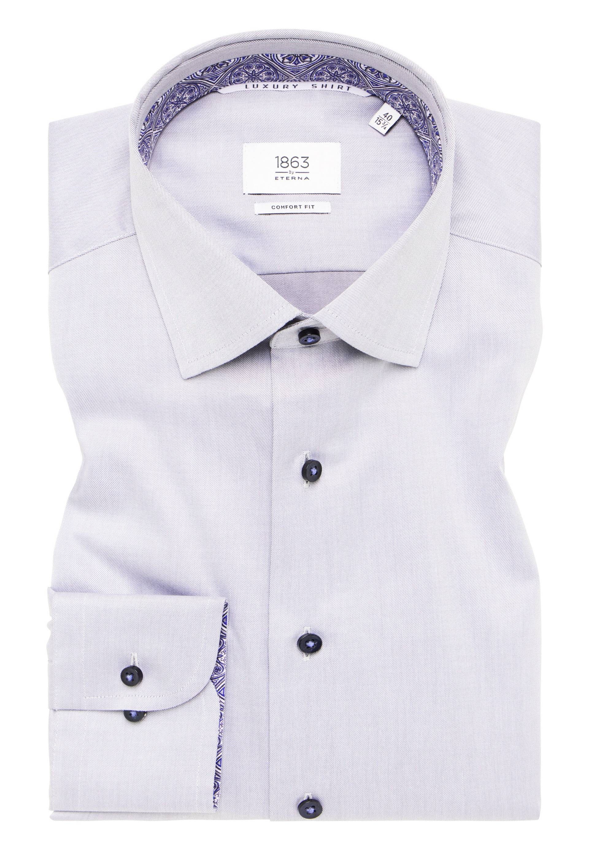 ETERNA - Luxury Shirt Twill Langarm graphit von ETERNA
