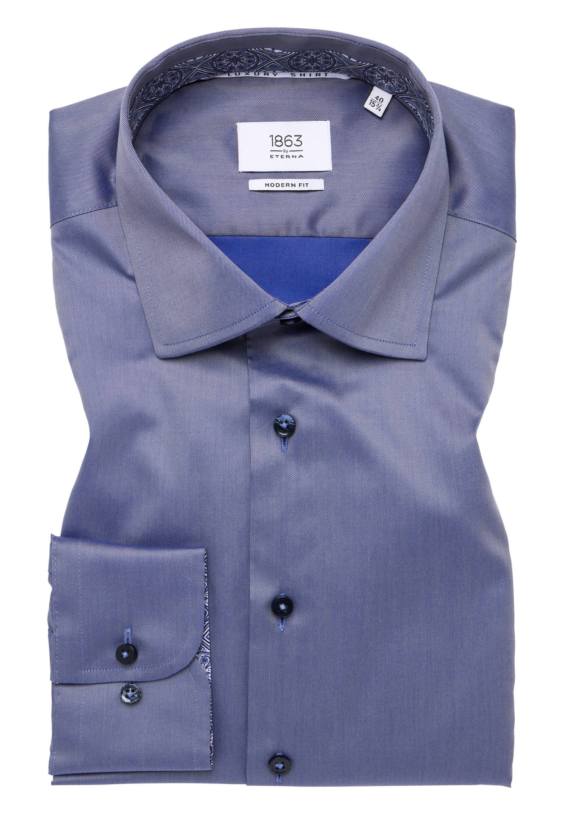 ETERNA - Luxury Shirt Twill Langarm stahlgrau von ETERNA