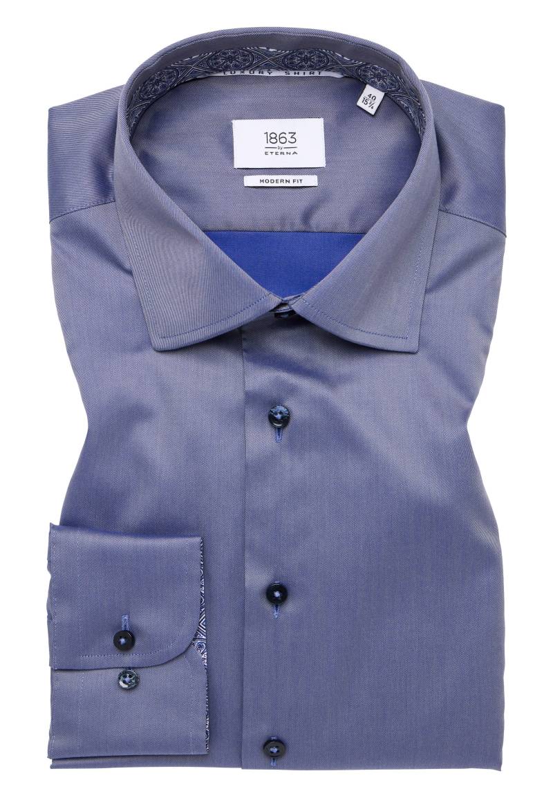 ETERNA - Luxury Shirt Twill Langarm stahlgrau von ETERNA