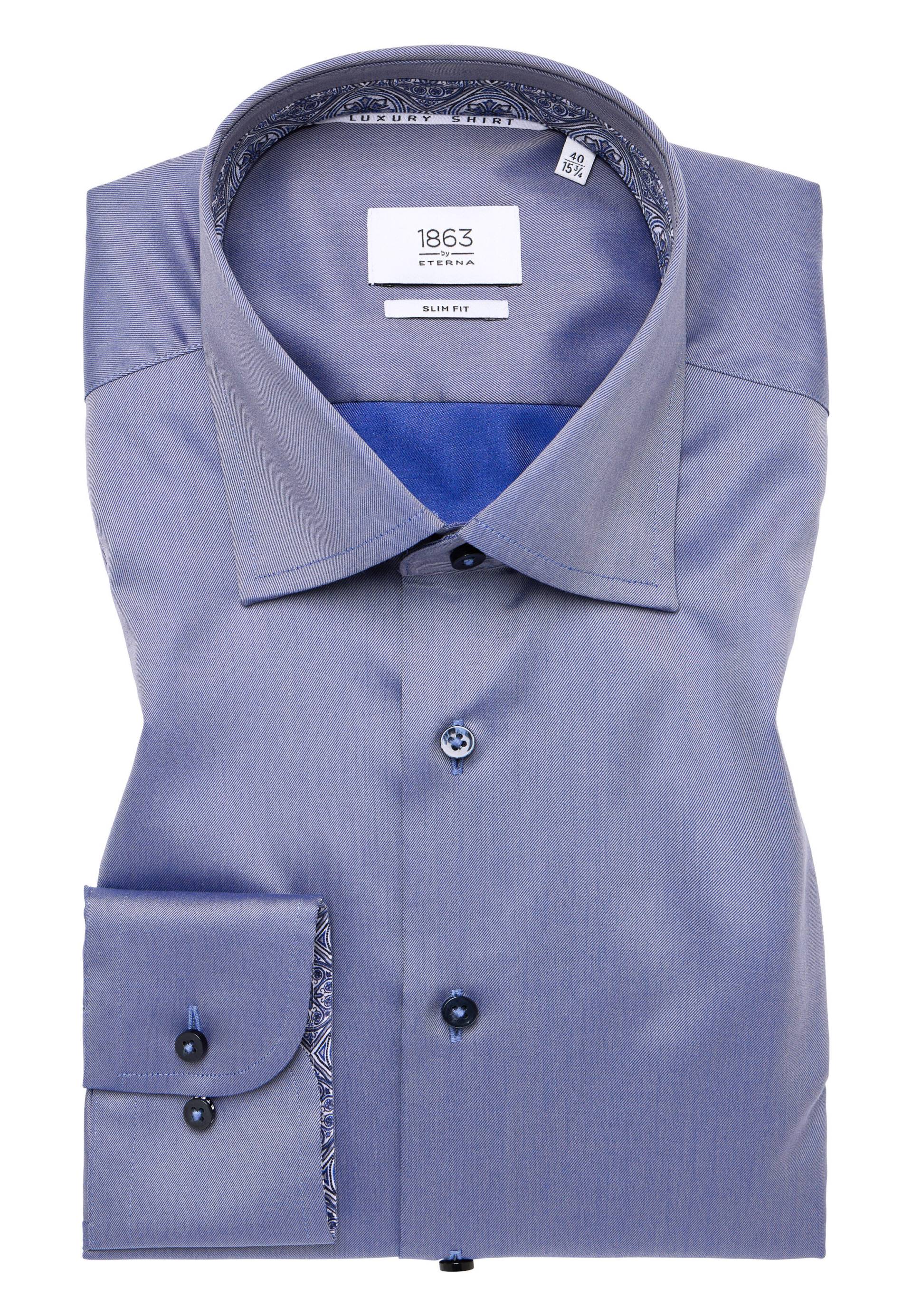 ETERNA - Luxury Shirt Twill Langarm stahlgrau von ETERNA