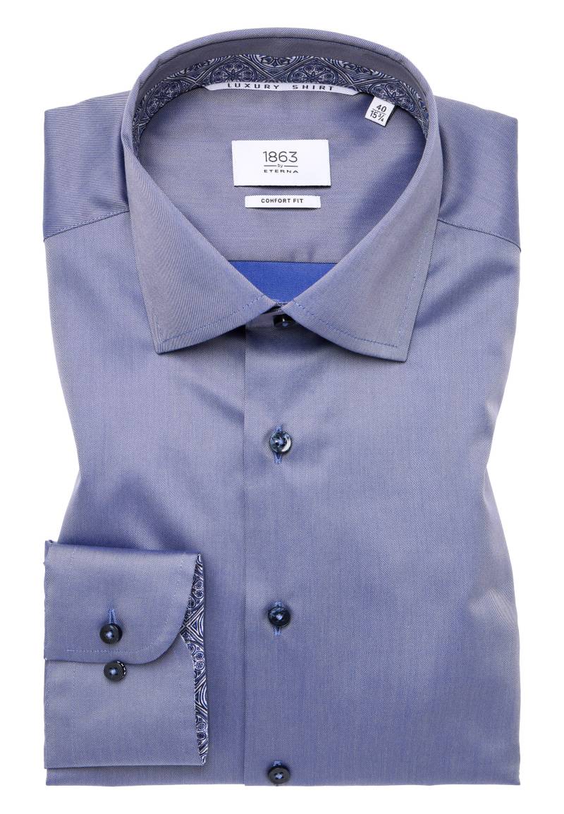 ETERNA - Luxury Shirt Twill Langarm stahlgrau von ETERNA