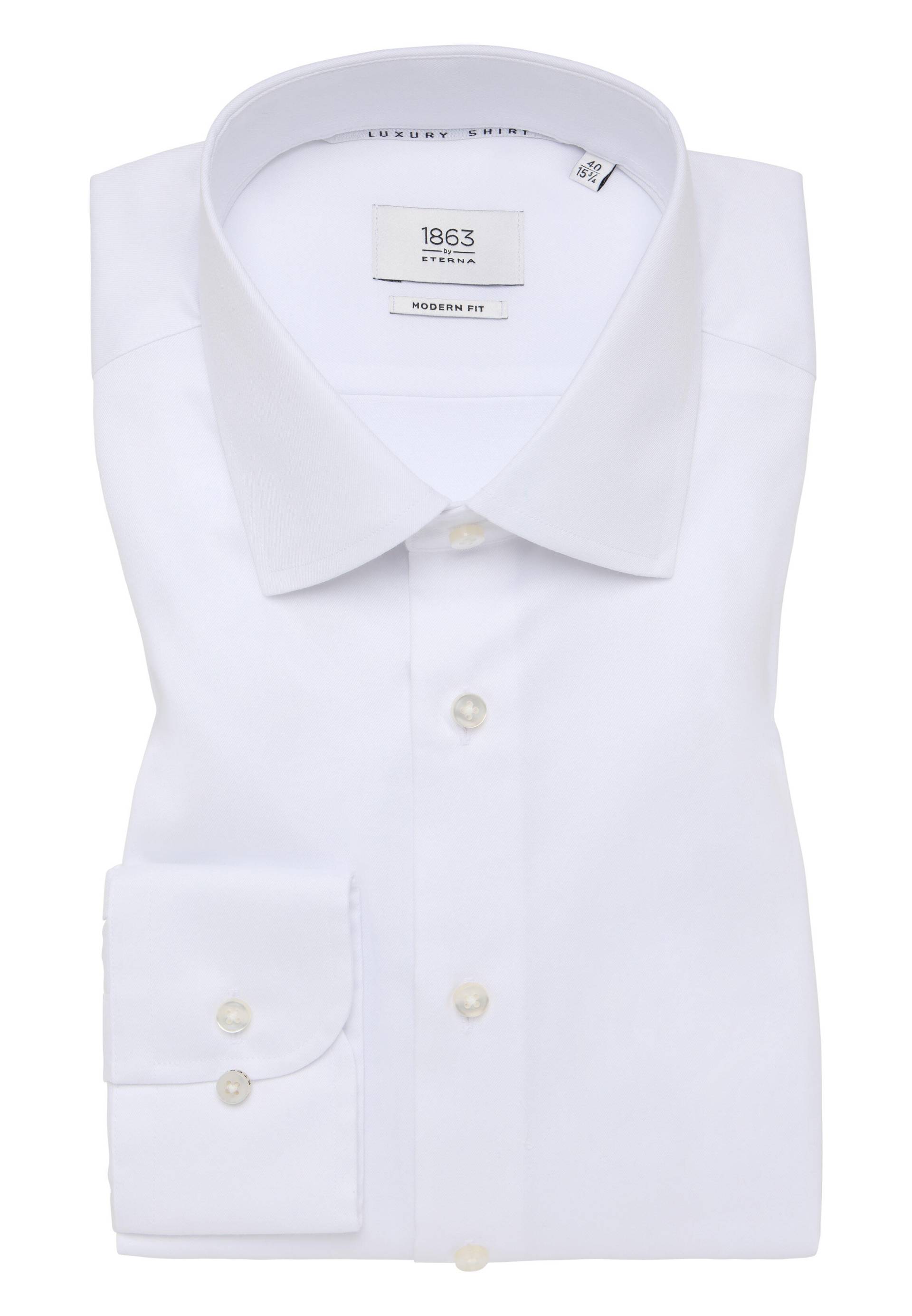 ETERNA - Luxury Shirt Twill Langarm weiß von ETERNA