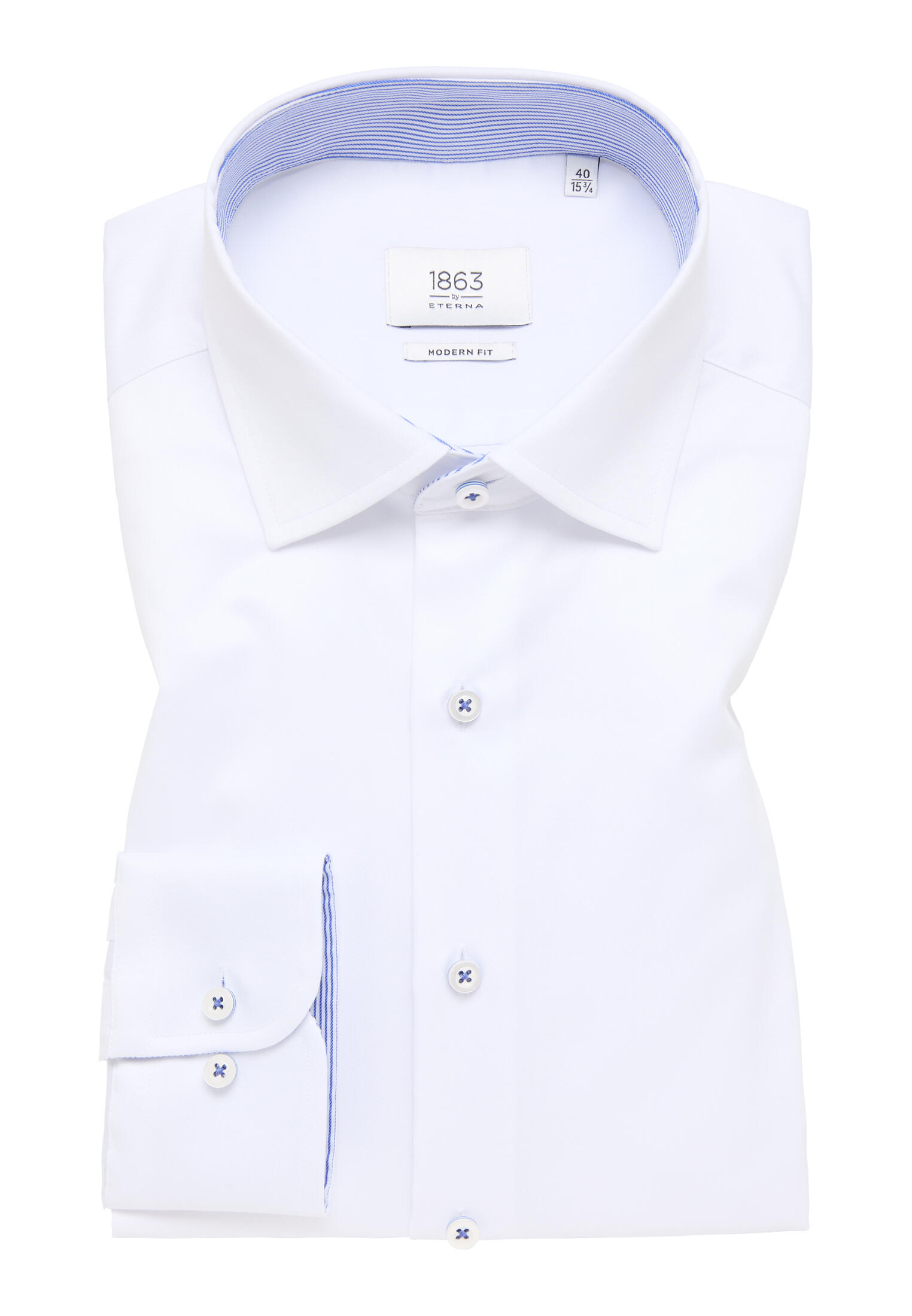 ETERNA - Luxury Shirt Twill Langarm weiß von ETERNA