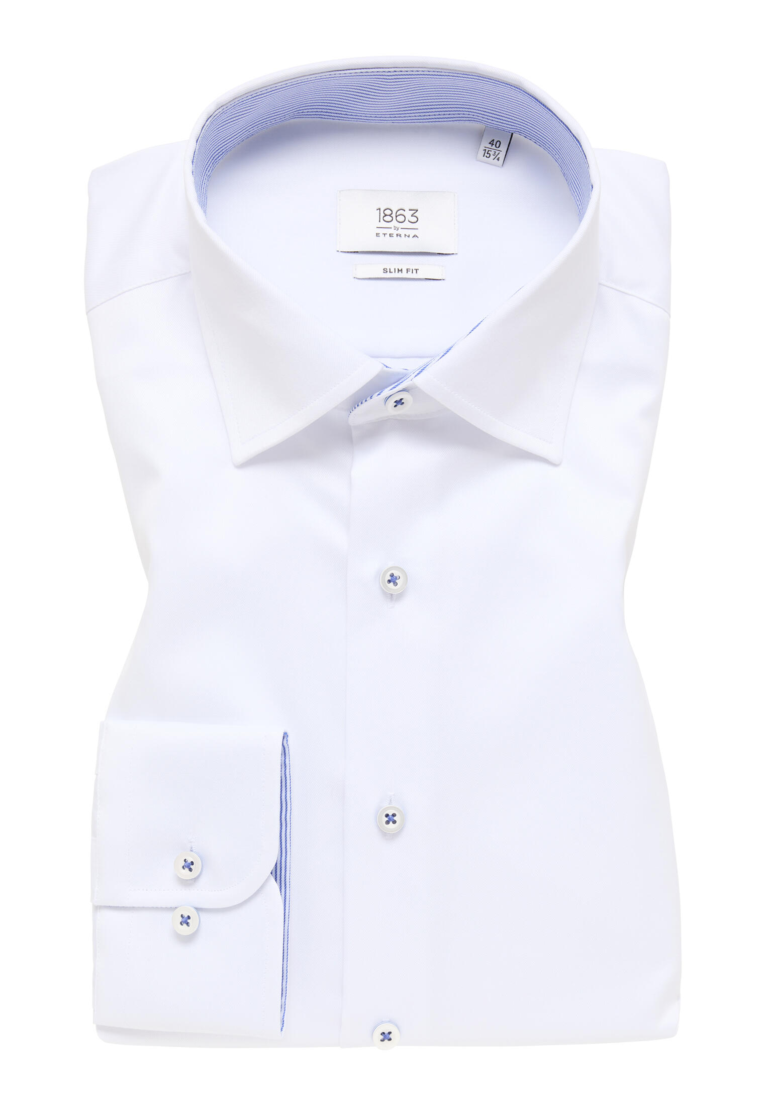 ETERNA - Luxury Shirt Twill Langarm weiß von ETERNA