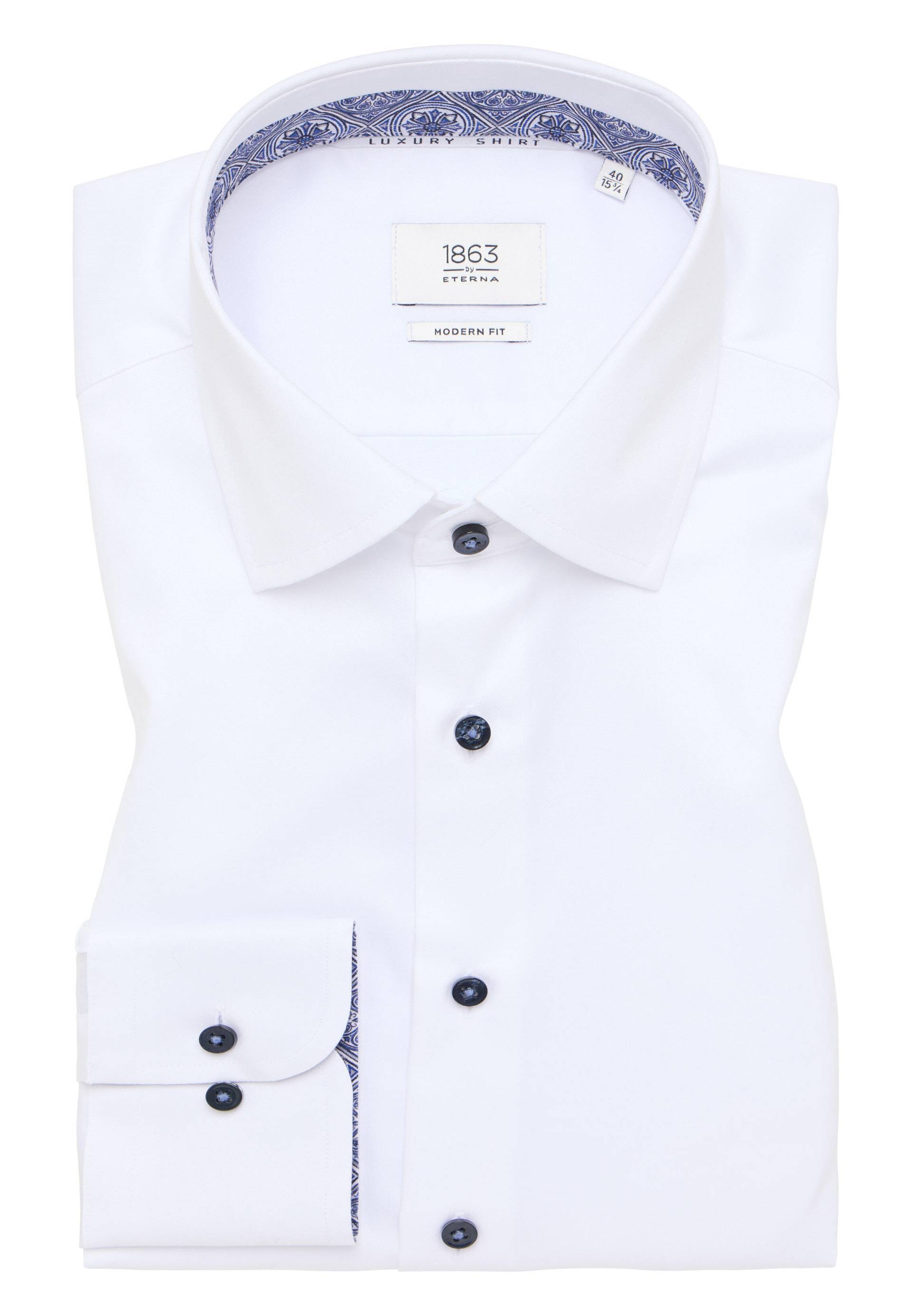 ETERNA - Luxury Shirt Twill Langarm weiß von ETERNA
