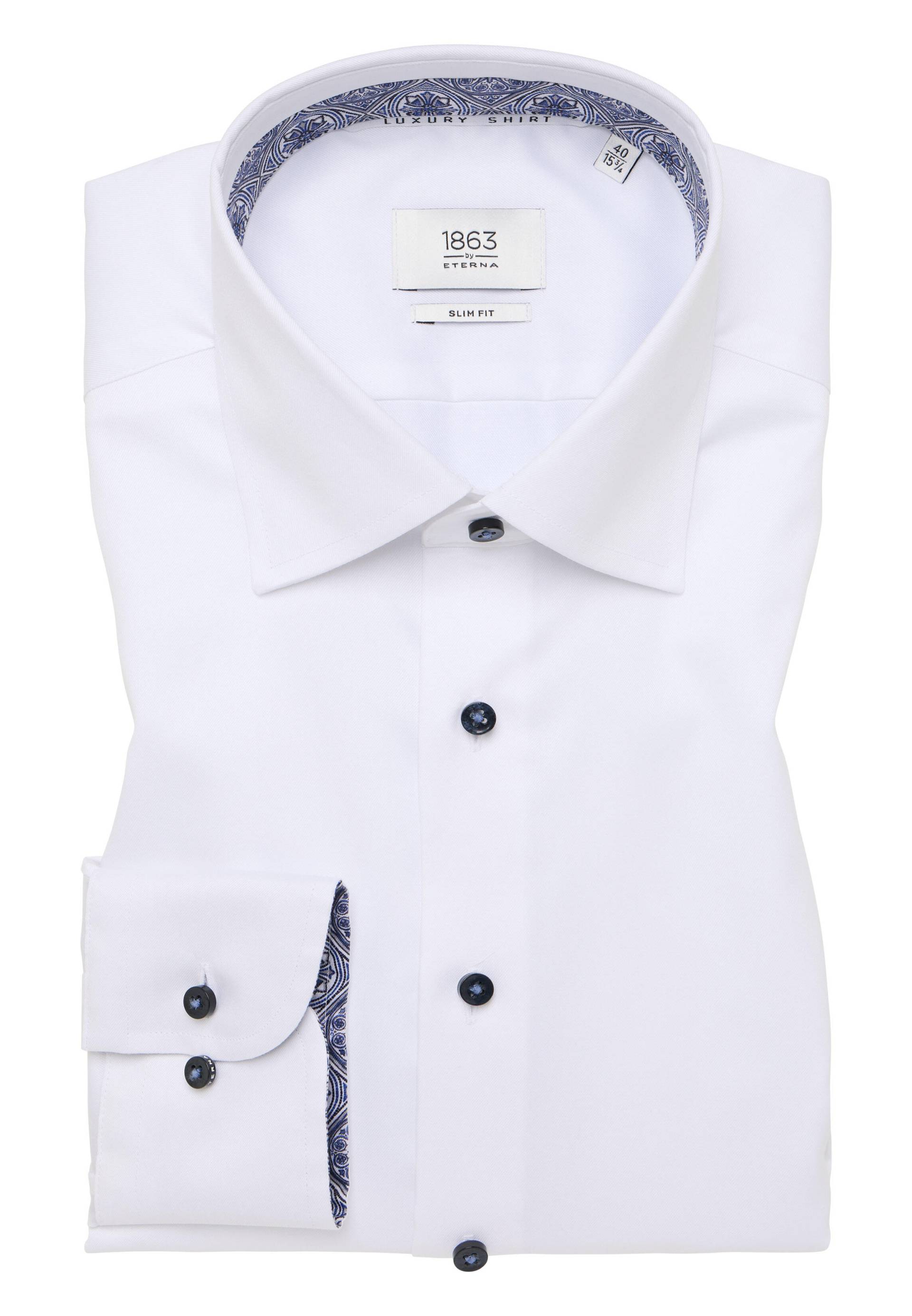 ETERNA - Luxury Shirt Twill Langarm weiß von ETERNA