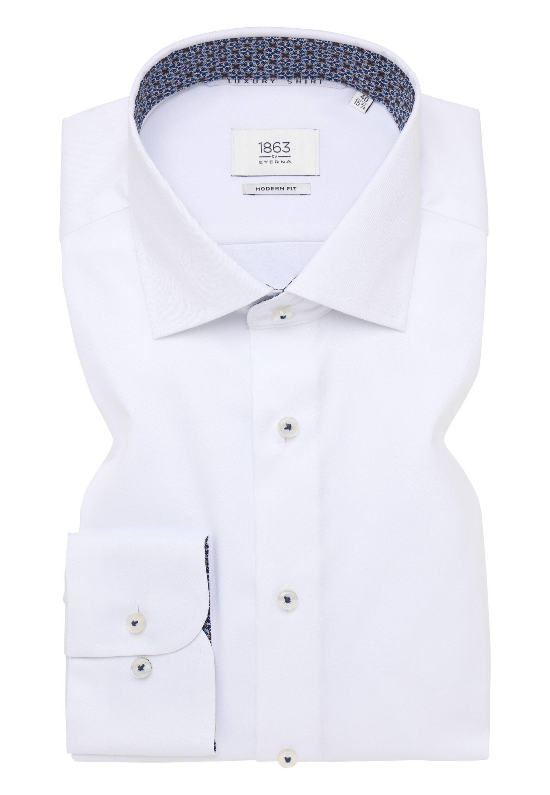 ETERNA - Luxury Shirt Twill Langarm weiß von ETERNA