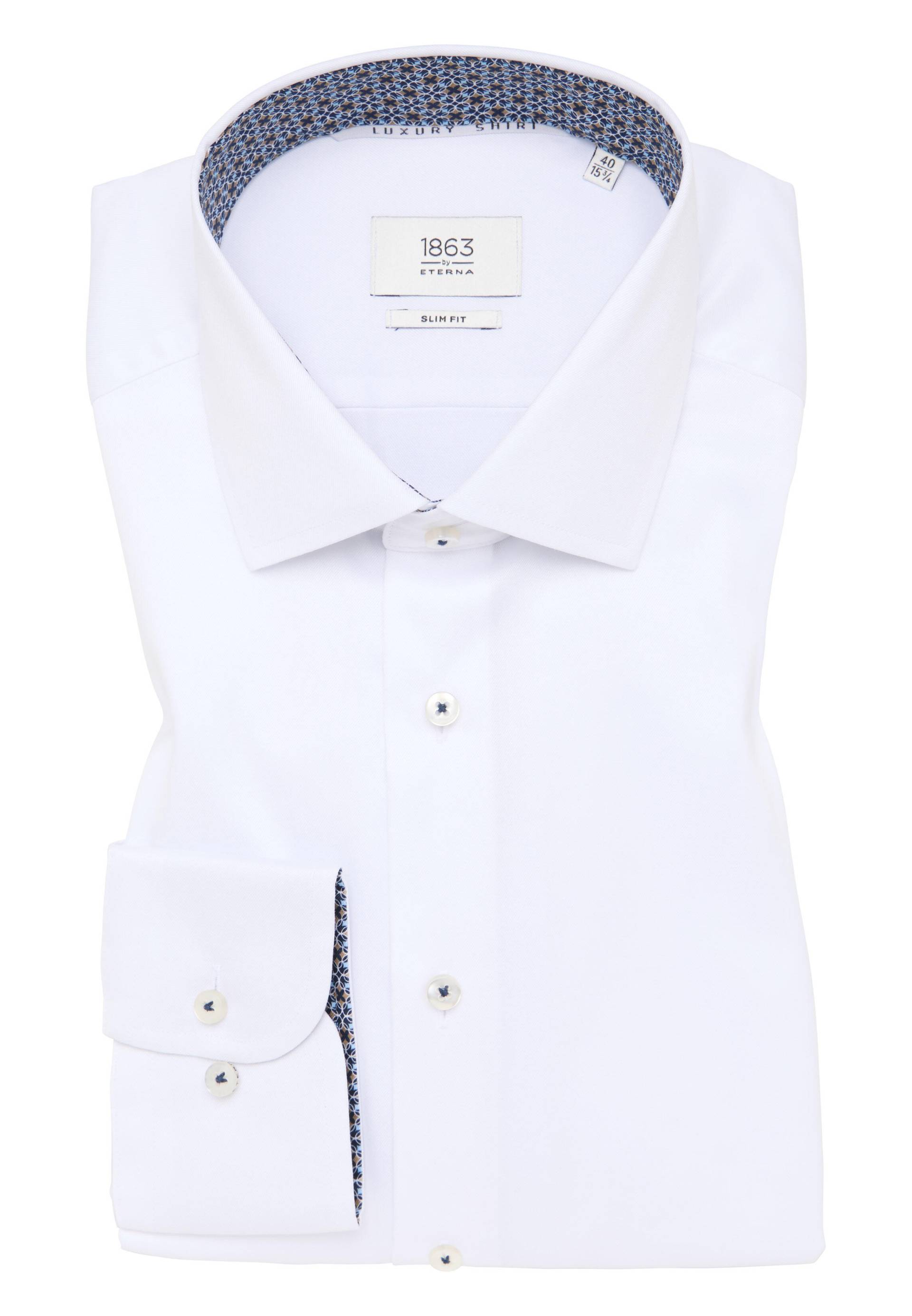 ETERNA - Luxury Shirt Twill Langarm weiß von ETERNA