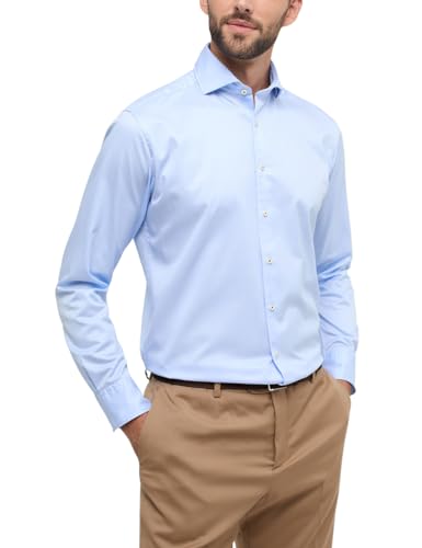 ETERNA Modern Fit 1863 Hemd Langarm Haifischkragen Twill hellblau Größe 42 von ETERNA