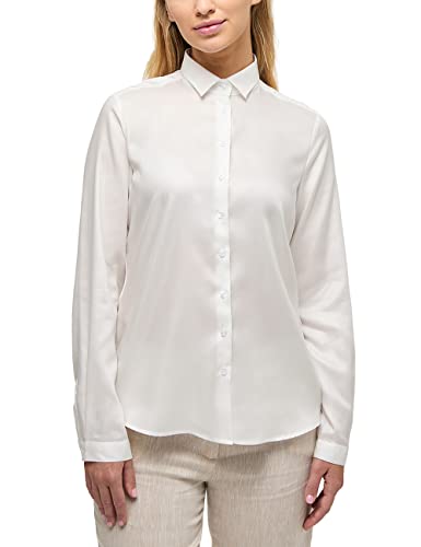 ETERNA Modern Fit Bluse Langarm Hemdkragen weiß Größe 48 von ETERNA