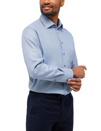 ETERNA Modern Fit Hemd Langarm New Kent Kragen Struktur dunkelblau Größe 42 von ETERNA