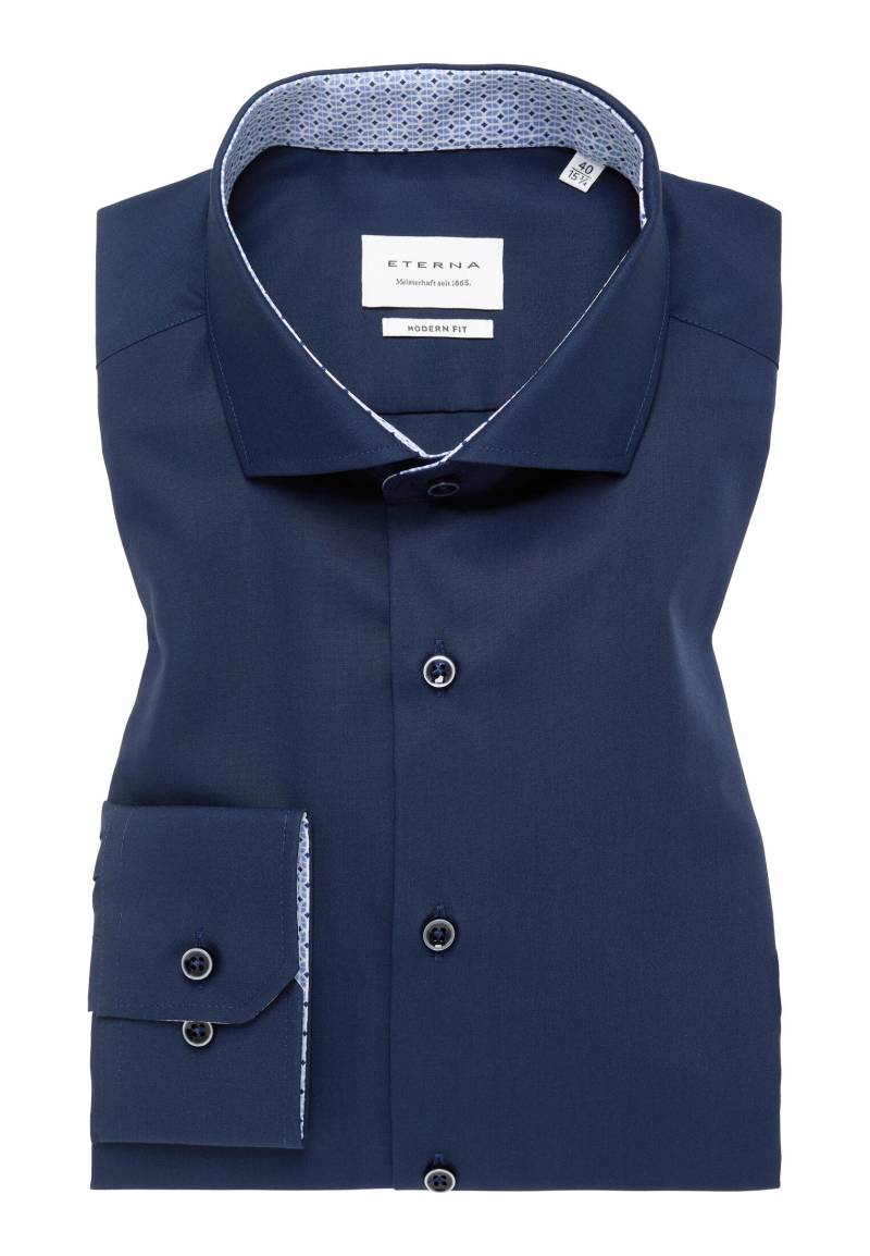 ETERNA - Original Shirt Popeline Langarm navy von ETERNA
