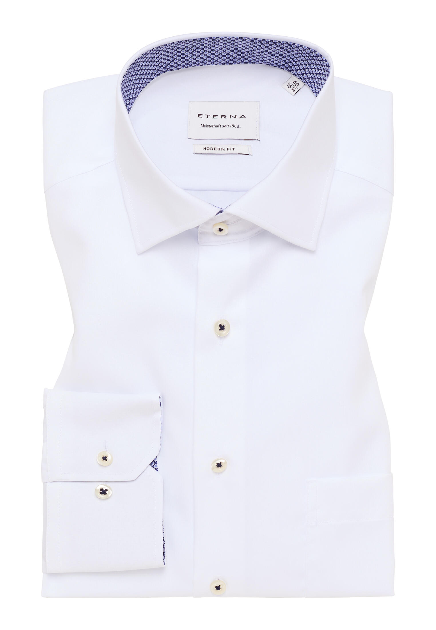 ETERNA - Original Shirt Popeline Langarm weiß von ETERNA