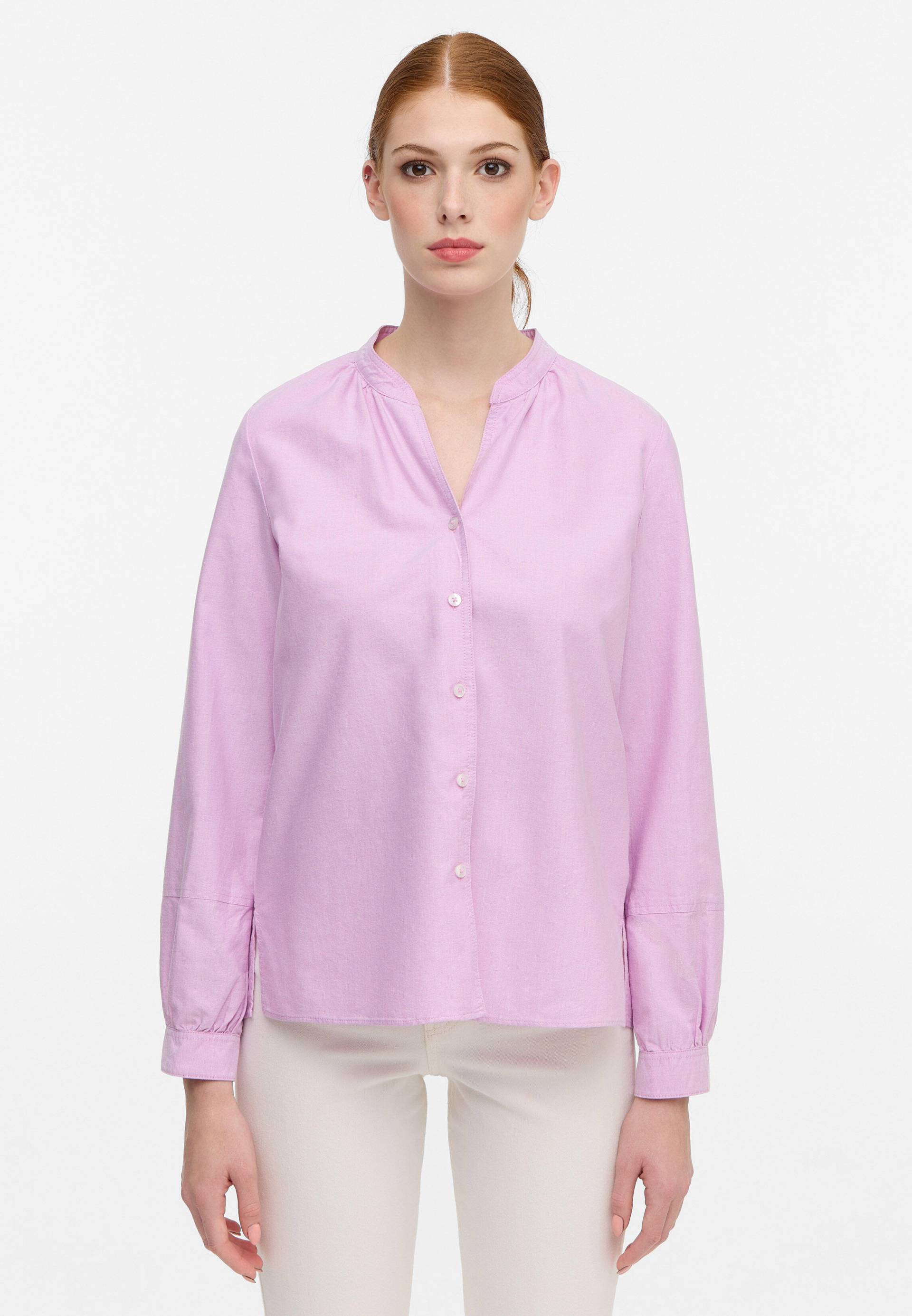 ETERNA - Oxford Shirt Bluse Oxford Langarm fuchsia von ETERNA