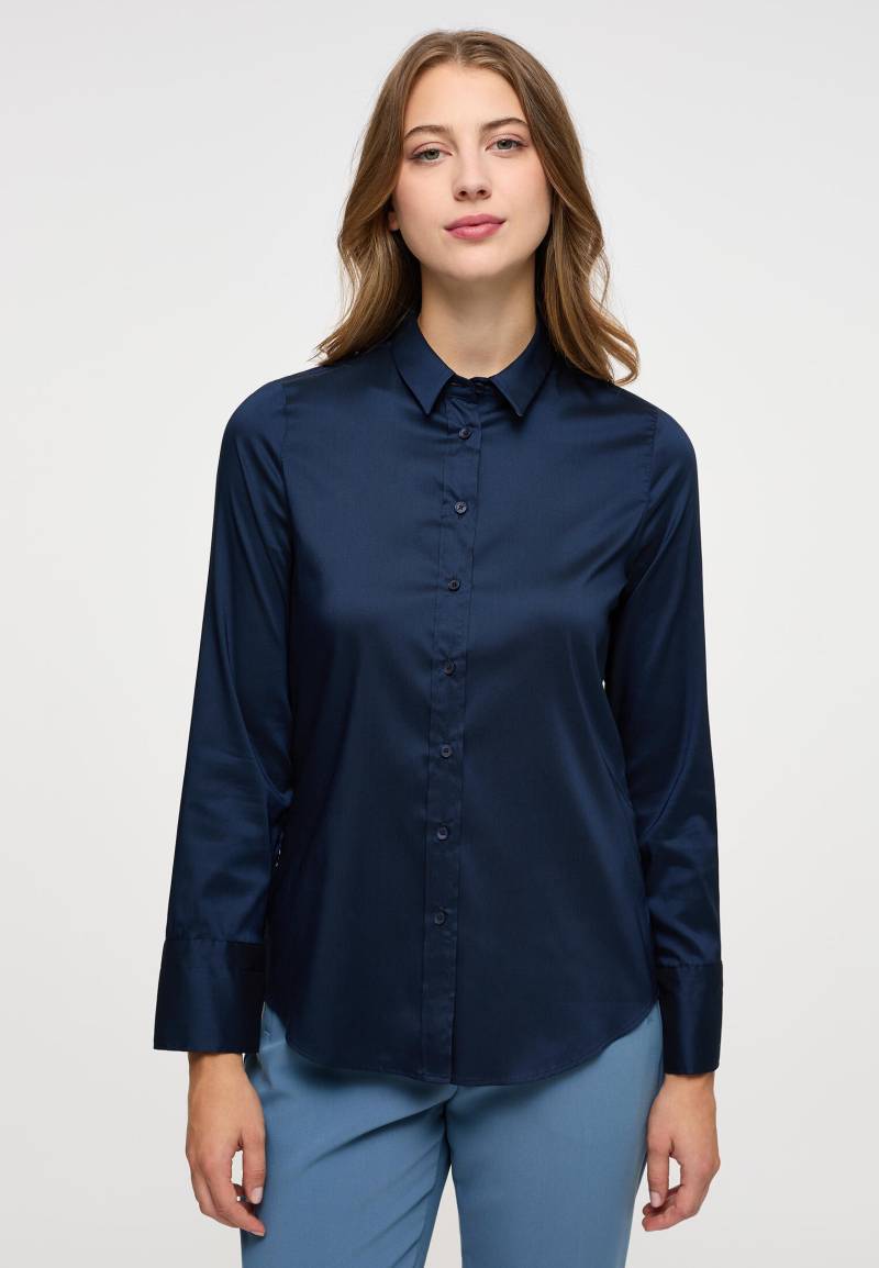 ETERNA - Performance Shirt Bluse Twill Langarm dunkelblau von ETERNA