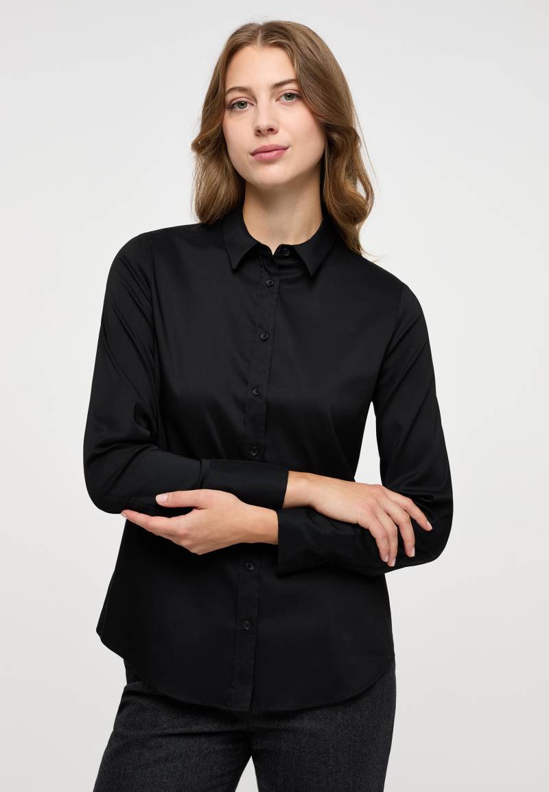 ETERNA - Performance Shirt Bluse Twill Langarm schwarz von ETERNA