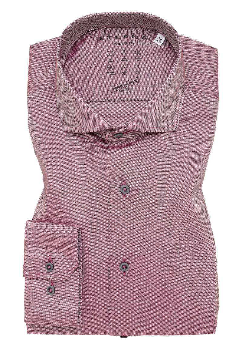 ETERNA - Performance Shirt Natté-Stretch Langarm rot von ETERNA