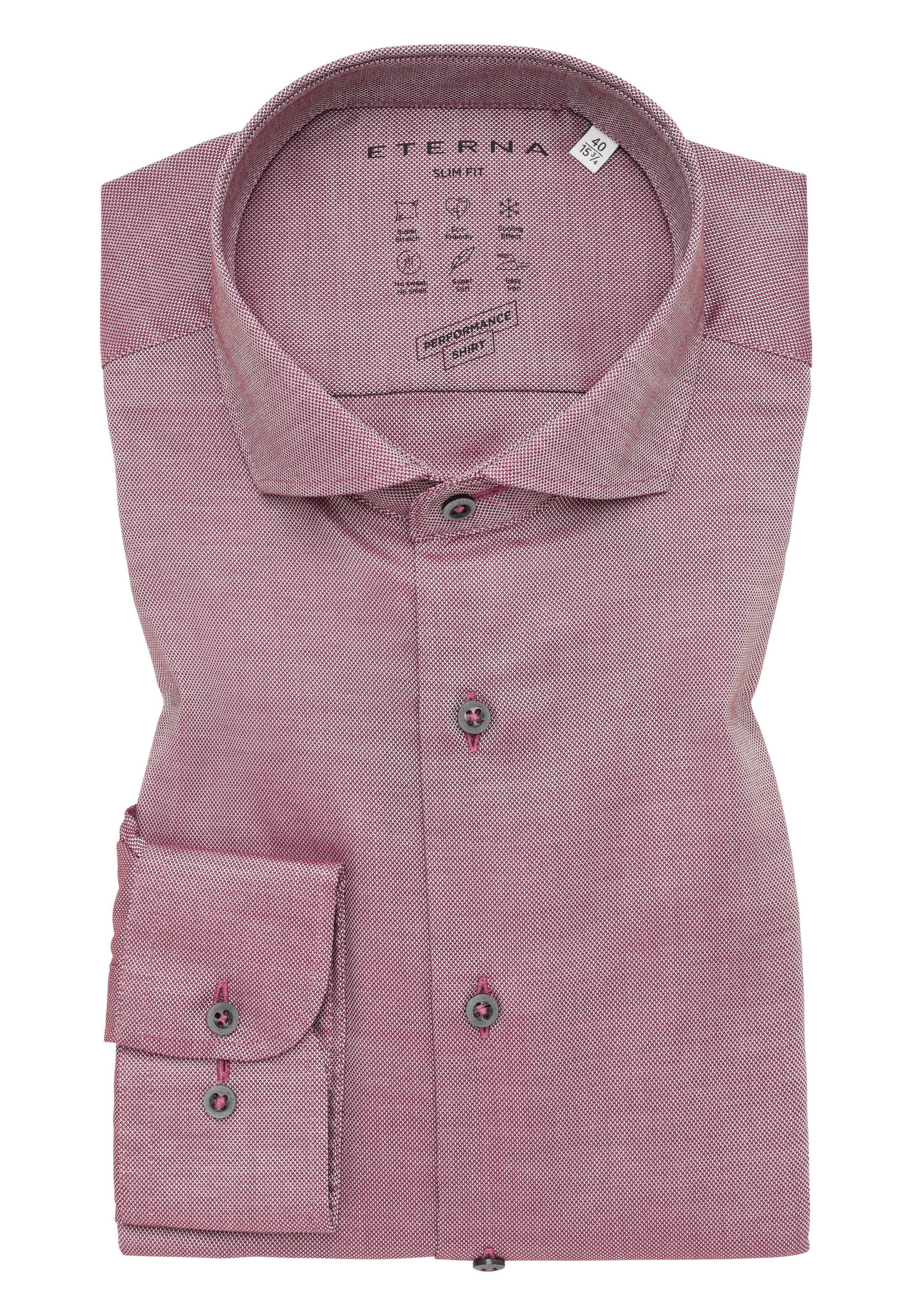 ETERNA - Performance Shirt Natté-Stretch Langarm rot von ETERNA