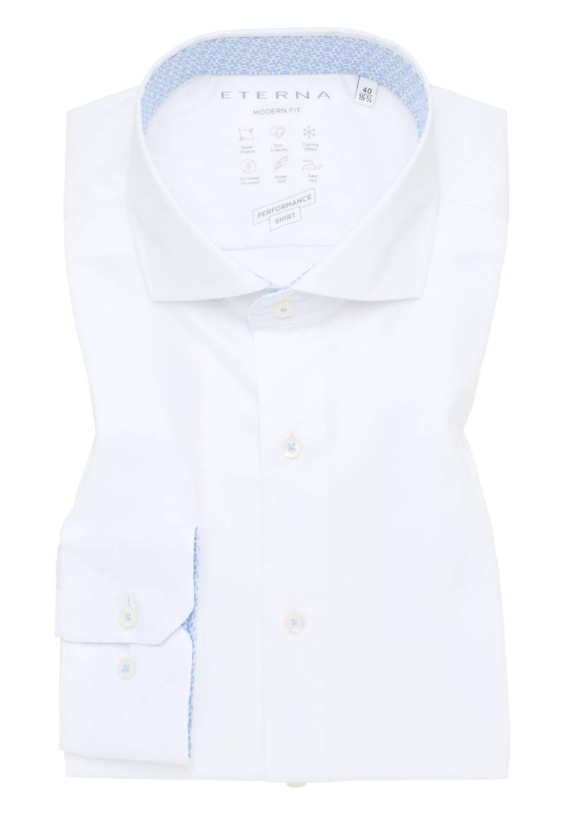 ETERNA - Performance Shirt Natté-Stretch Langarm weiß von ETERNA