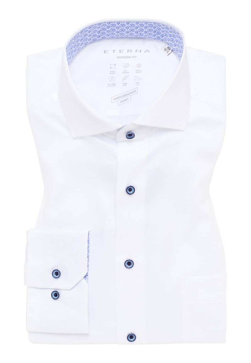 ETERNA - Performance Shirt Natté-Stretch Langarm weiß von ETERNA