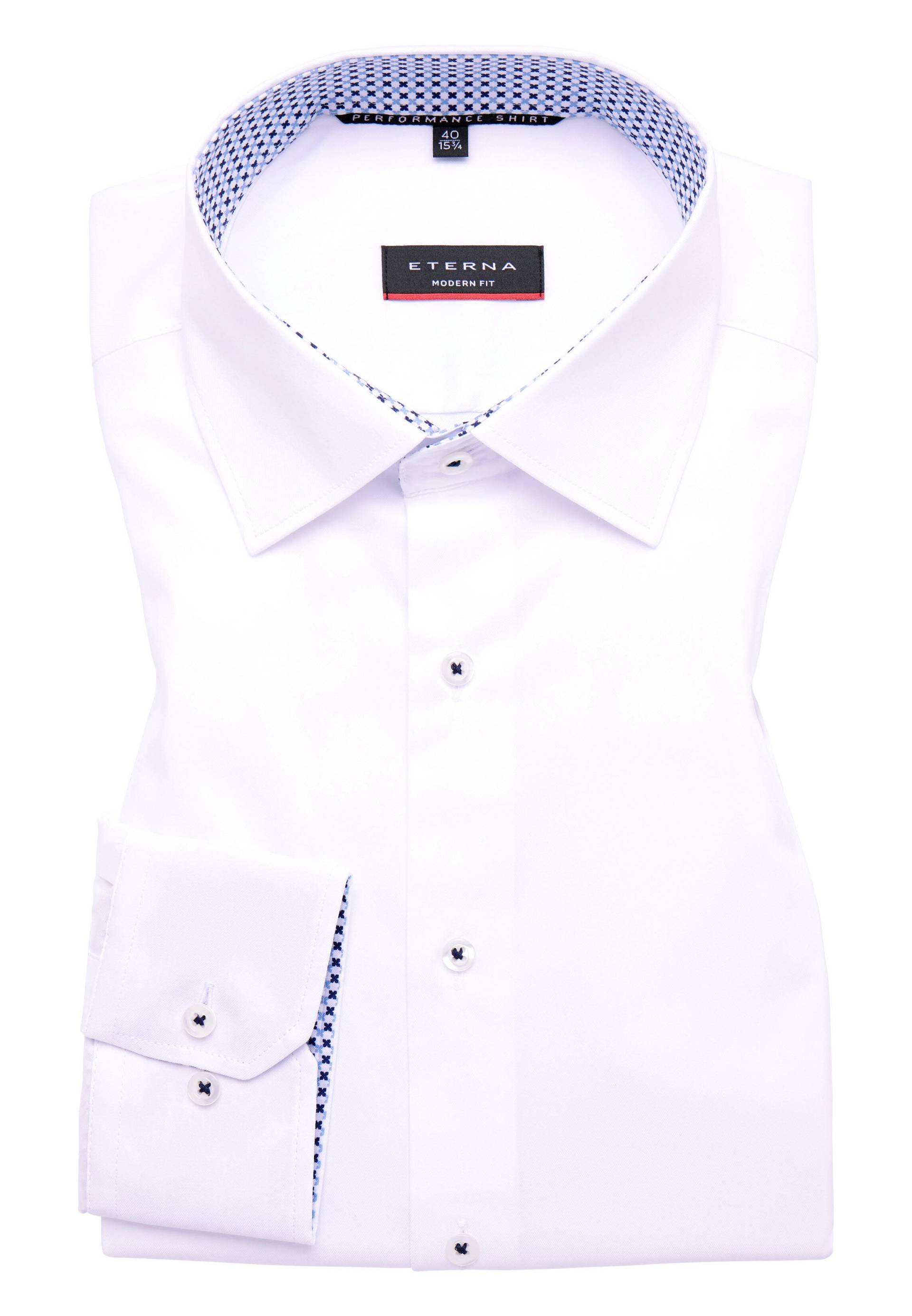 ETERNA - Performance Shirt Twill-Stretch Langarm weiß von ETERNA