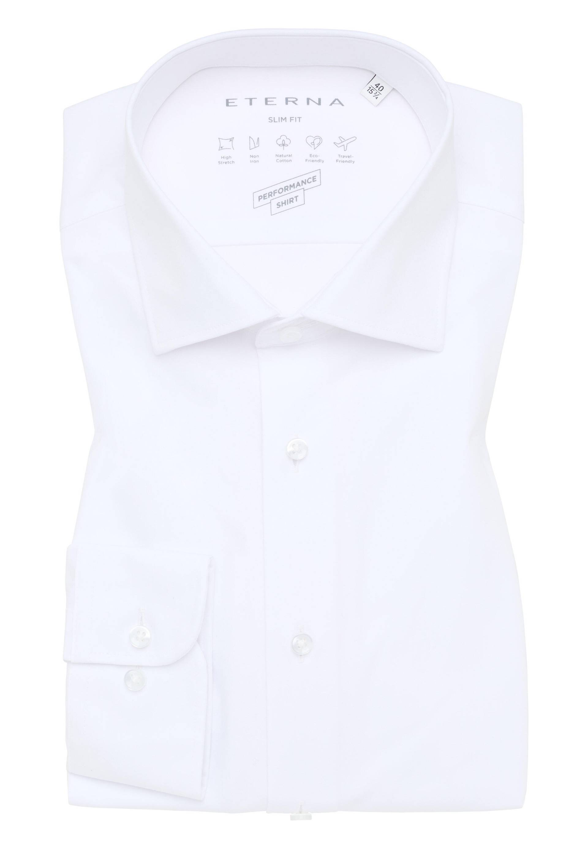 ETERNA - Performance Shirt Twill-Stretch Langarm weiß von ETERNA