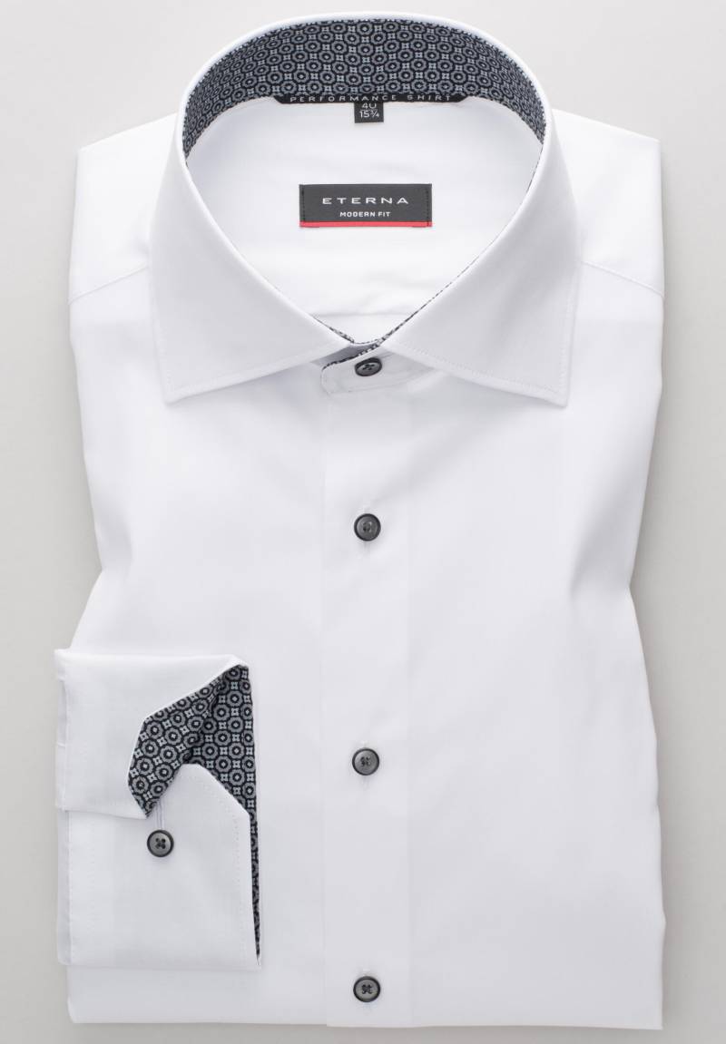 ETERNA - Performance Shirt Twill-Stretch Langarm weiß von ETERNA
