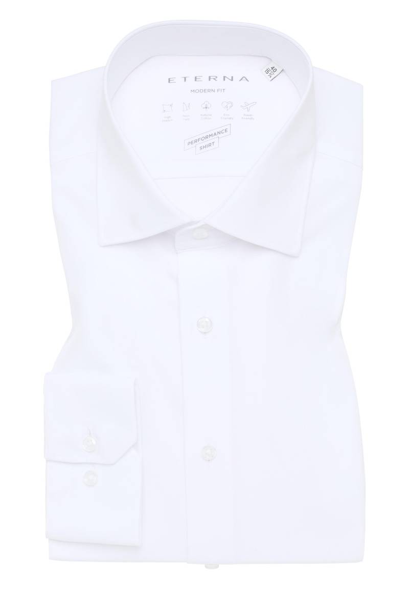 ETERNA - Performance Shirt Twill-Stretch Langarm weiß von ETERNA