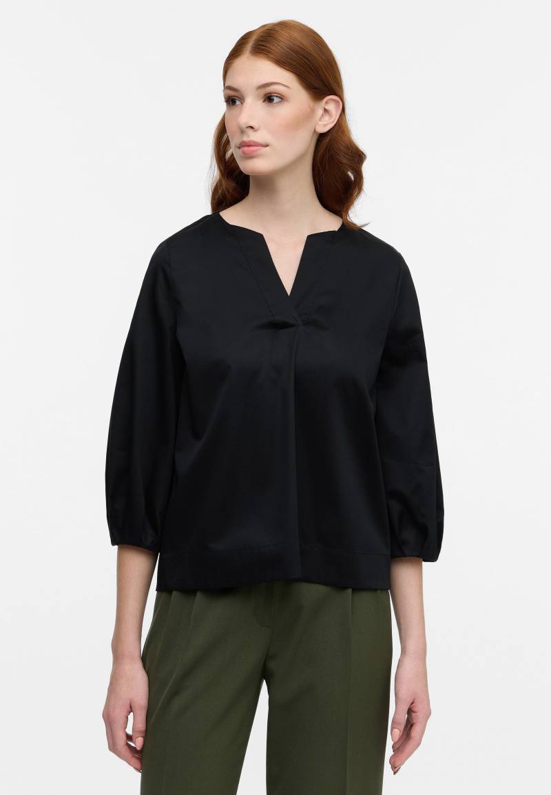 ETERNA - Satin Shirt Bluse Satingewebe 3/4-Arm schwarz von ETERNA