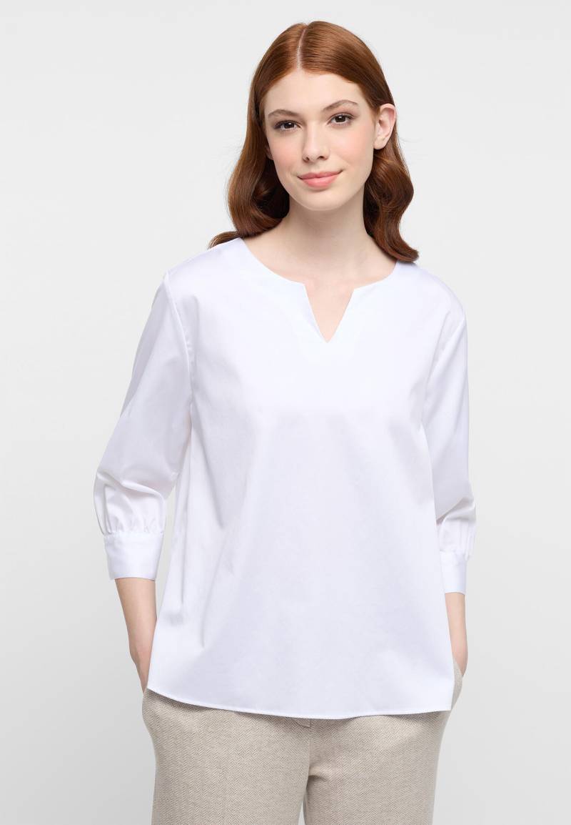 ETERNA - Satin Shirt Bluse Satingewebe 3/4-Arm weiß von ETERNA