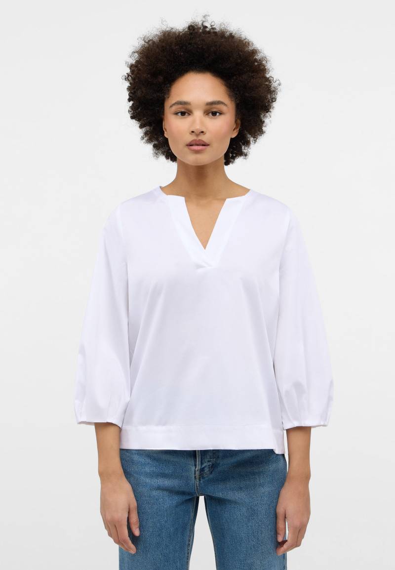 ETERNA - Satin Shirt Bluse Satingewebe 3/4-Arm weiß von ETERNA