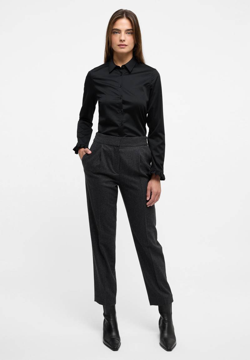 ETERNA - Satin Shirt Bluse Satingewebe Langarm schwarz von ETERNA