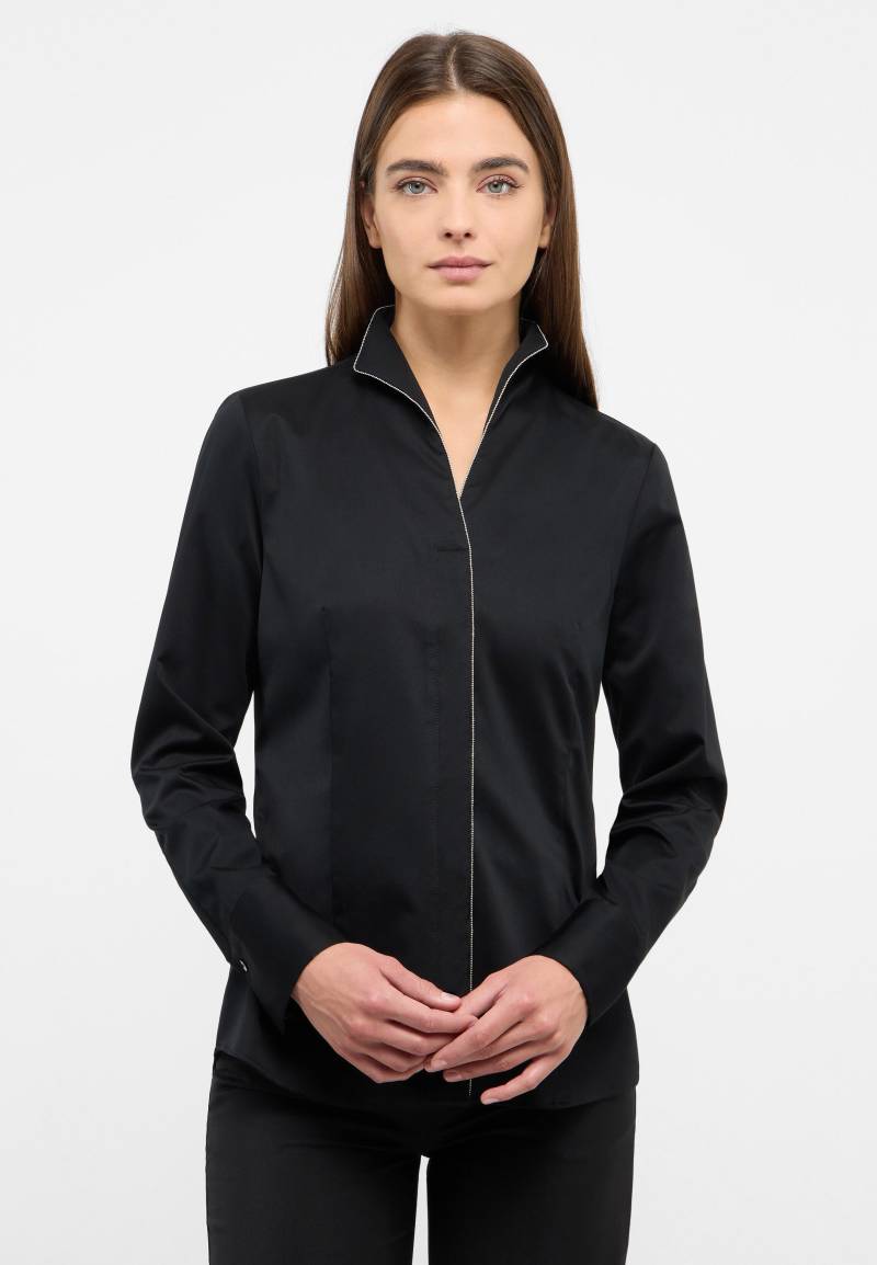 ETERNA - Satin Shirt Bluse Satingewebe Langarm schwarz von ETERNA