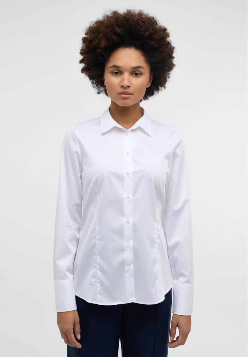 ETERNA - Satin Shirt Bluse Satingewebe Langarm weiß von ETERNA