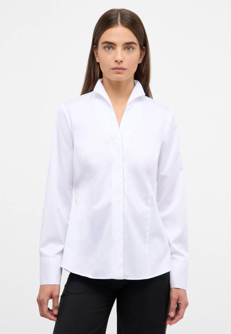 ETERNA - Satin Shirt Bluse Satingewebe Langarm weiß von ETERNA