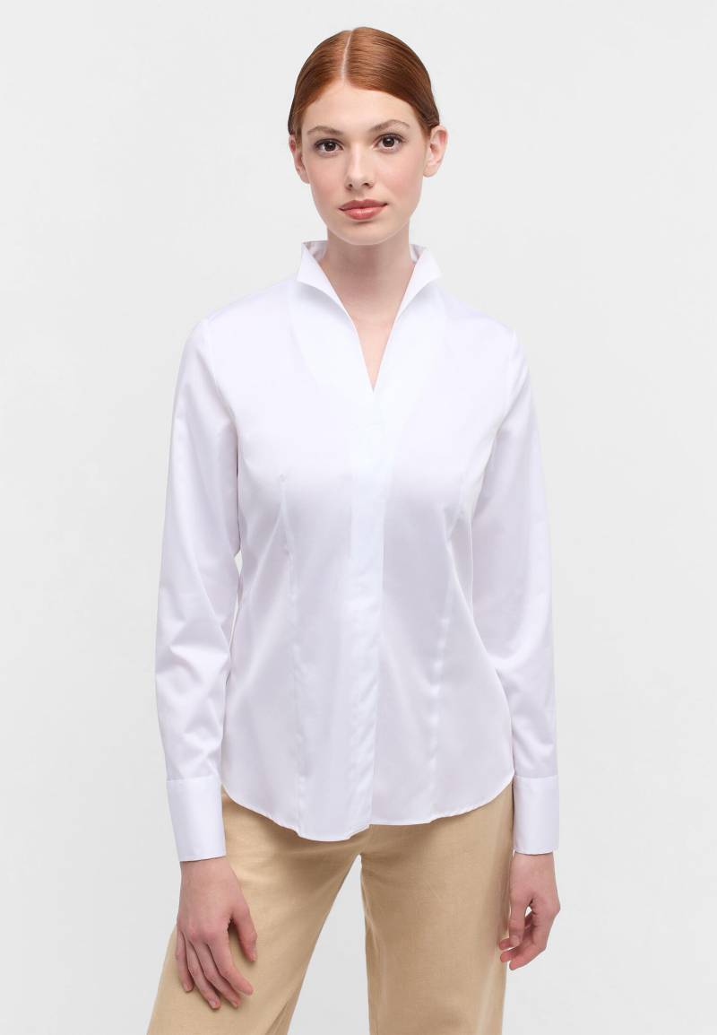 ETERNA - Satin Shirt Bluse Satingewebe Langarm weiß von ETERNA