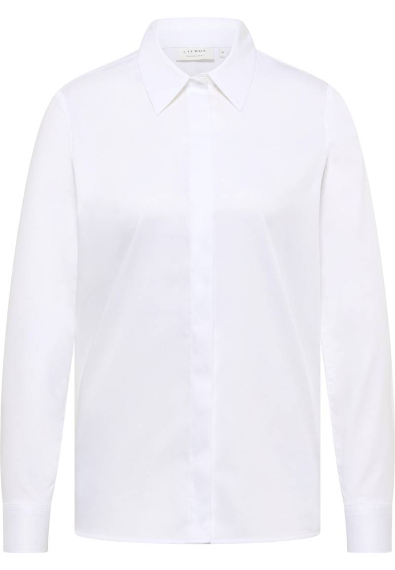 ETERNA - Satin Shirt Bluse Satingewebe Langarm weiß von ETERNA