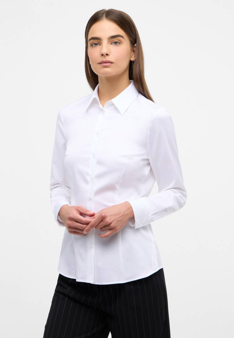 ETERNA - Satin Shirt Bluse Satingewebe Langarm weiß von ETERNA