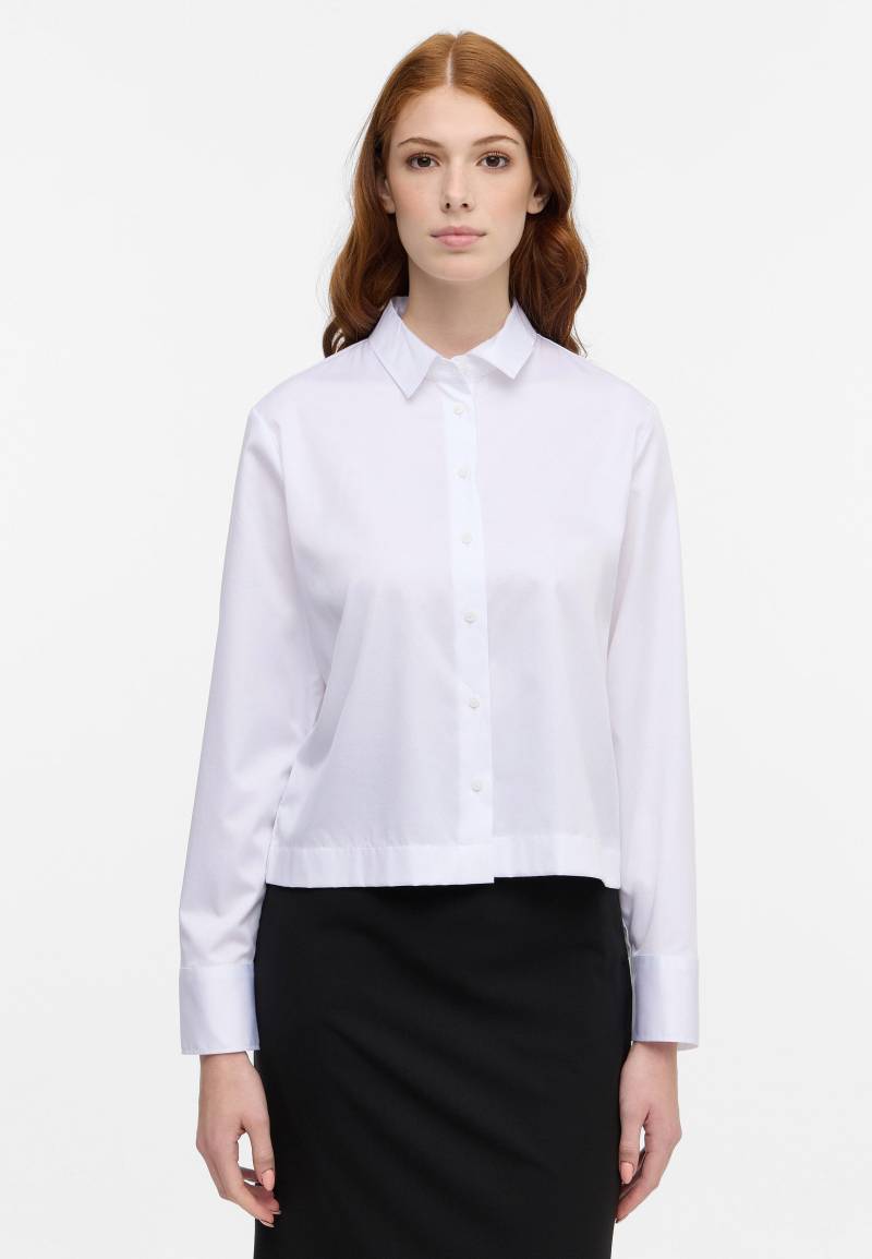ETERNA - Satin Shirt Bluse Satingewebe Langarm weiß von ETERNA